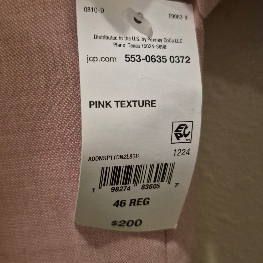 Stafford Mens Slim Fit Pink Textured Suit Jacket Blazer 46 Reg ADDNSP110N2L83B - Picture 5 of 6